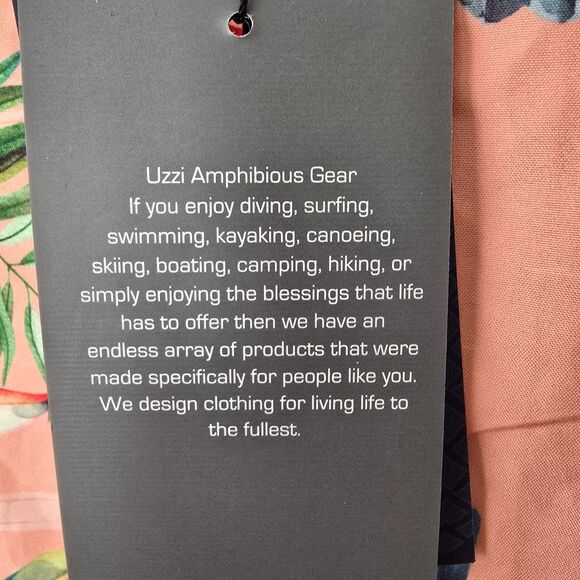 NWT Uzzi Amphibious Gear Hawaiian Button Up Shirt Toucan Coral Vaca Resort Beach - Picture 8 of 10